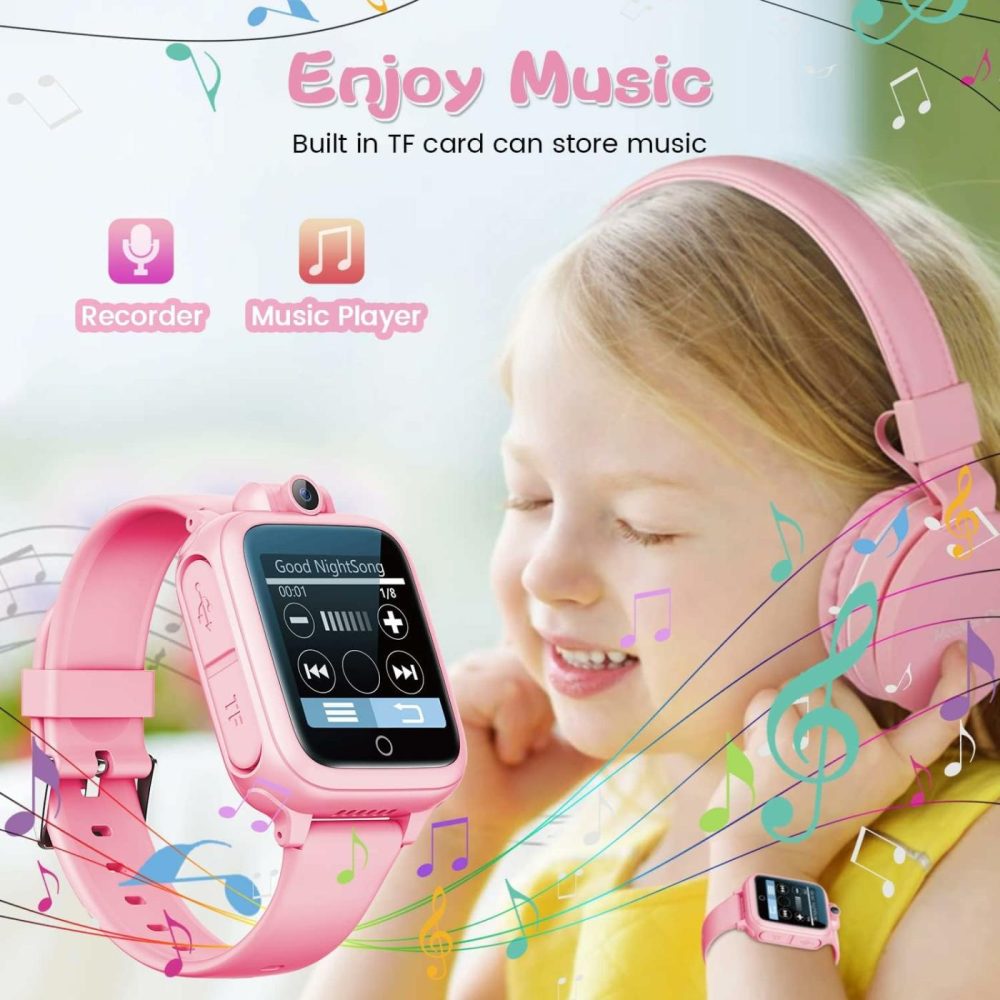 Smart Watch For Kids Gift For Girls Toys Age 4-8 Birthday For Girls Kids Watch For 3 4 5 6 7 8 9 10 11 12 Year Old Girls(Pink)  |  Bead Mazes All Toys Bead Mazes