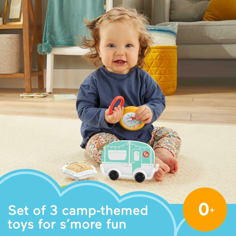 S’More Fun Camping Gift Set  3 Outdoor-Themed Baby Toys And Teether For Infants Ages 3 Months And Up  |  Rattles & Plush Rings All Toys Rattles & Plush Rings