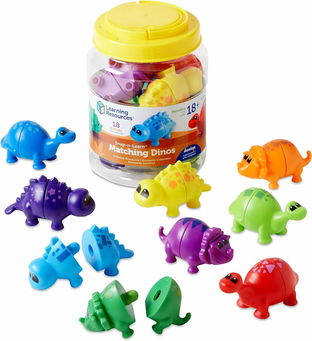 Snap-N-Learn Matching Dinos – 18 Pieces  Ages 18+ Months Toddler Fine Motor Toys  Counting & Sorting Toy  Shape Sorting  Dinosaurs Toys  Sensory Bin Toys  |  Sorting & Stacking Toys All Toys Sorting & Stacking Toys