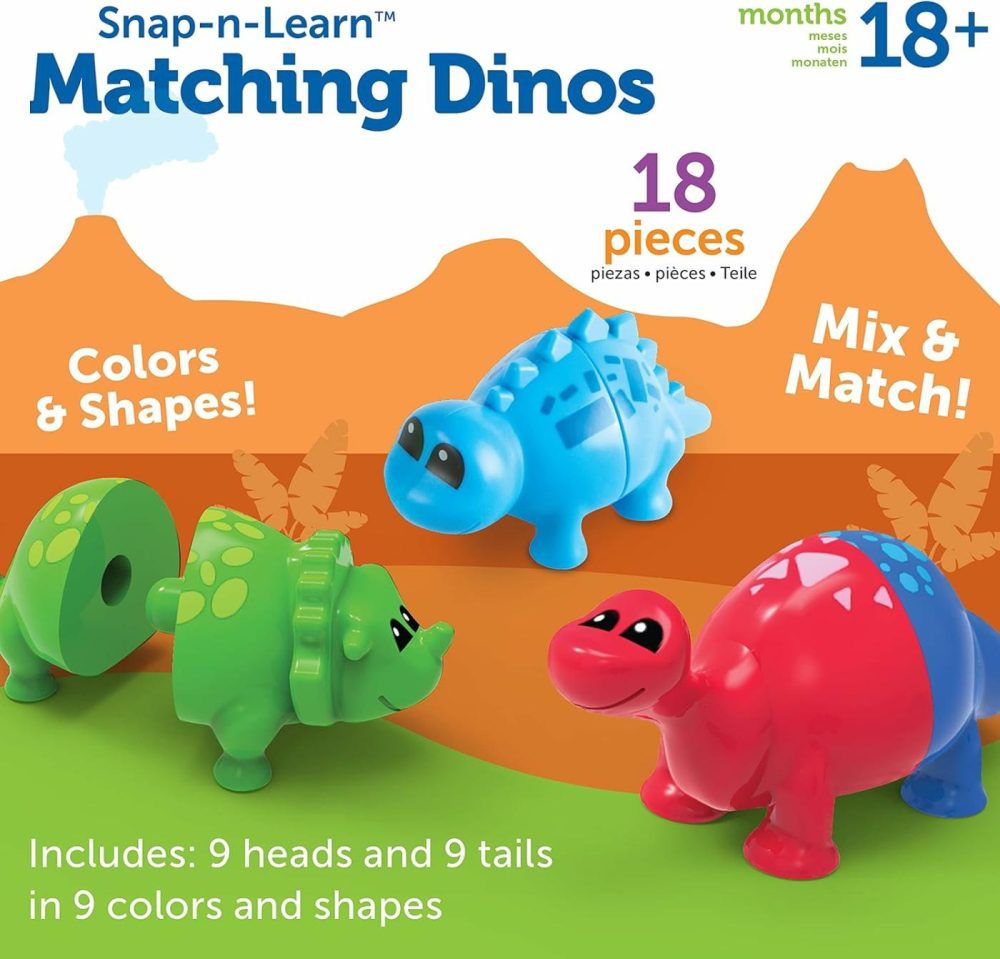 Snap-N-Learn Matching Dinos – 18 Pieces  Ages 18+ Months Toddler Fine Motor Toys  Counting & Sorting Toy  Shape Sorting  Dinosaurs Toys  Sensory Bin Toys  |  Sorting & Stacking Toys All Toys Sorting & Stacking Toys