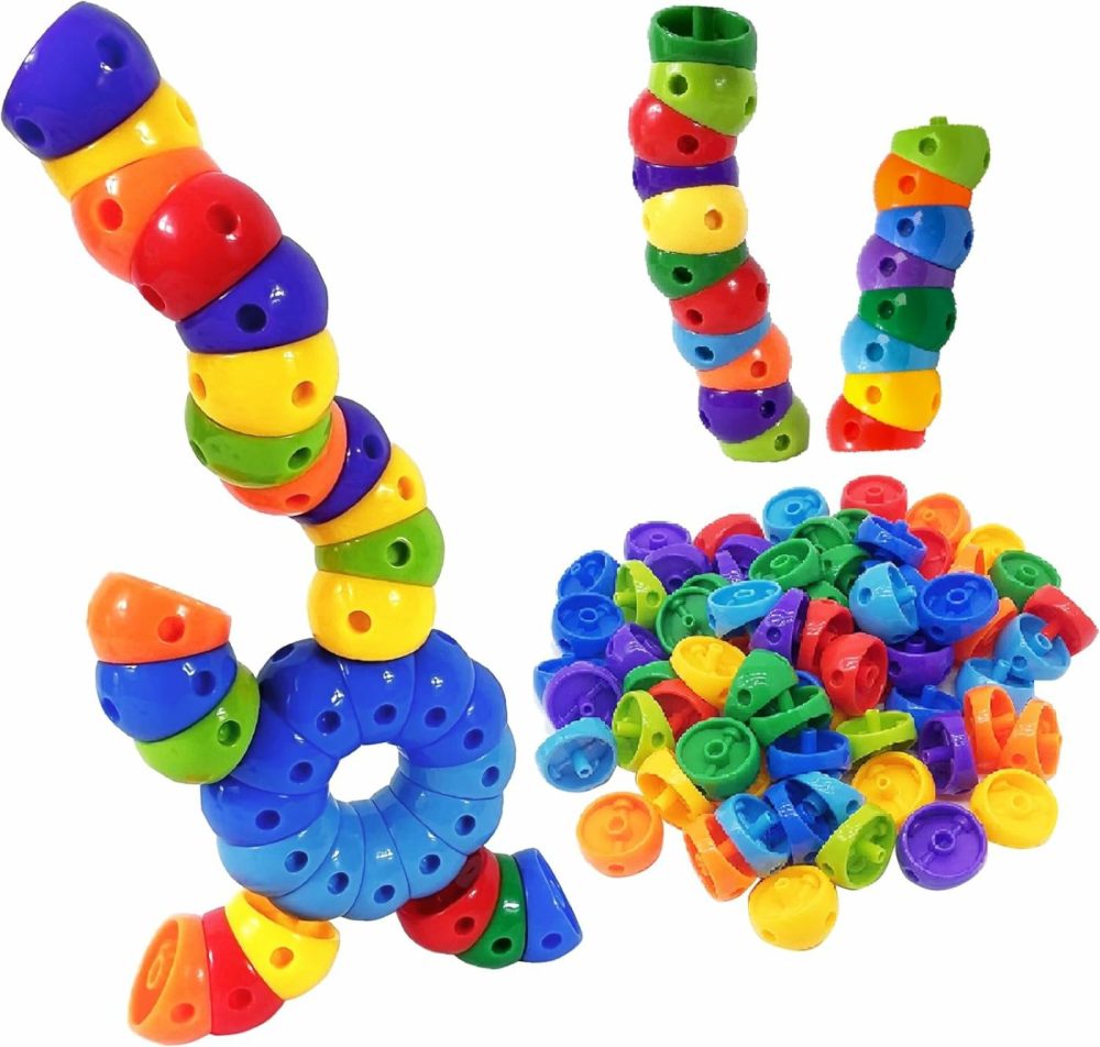 Snap N Twist Building Toys -Wocky Blocks- 80 Pieces Stem Snap Cubes – Manipulatives For Elementary School & Preschool – Tactile Sensory Toys For Boys & Girls,Stem Toys For 3 Year Old.  |  Sorting & Stacking Toys All Toys Sorting & Stacking Toys