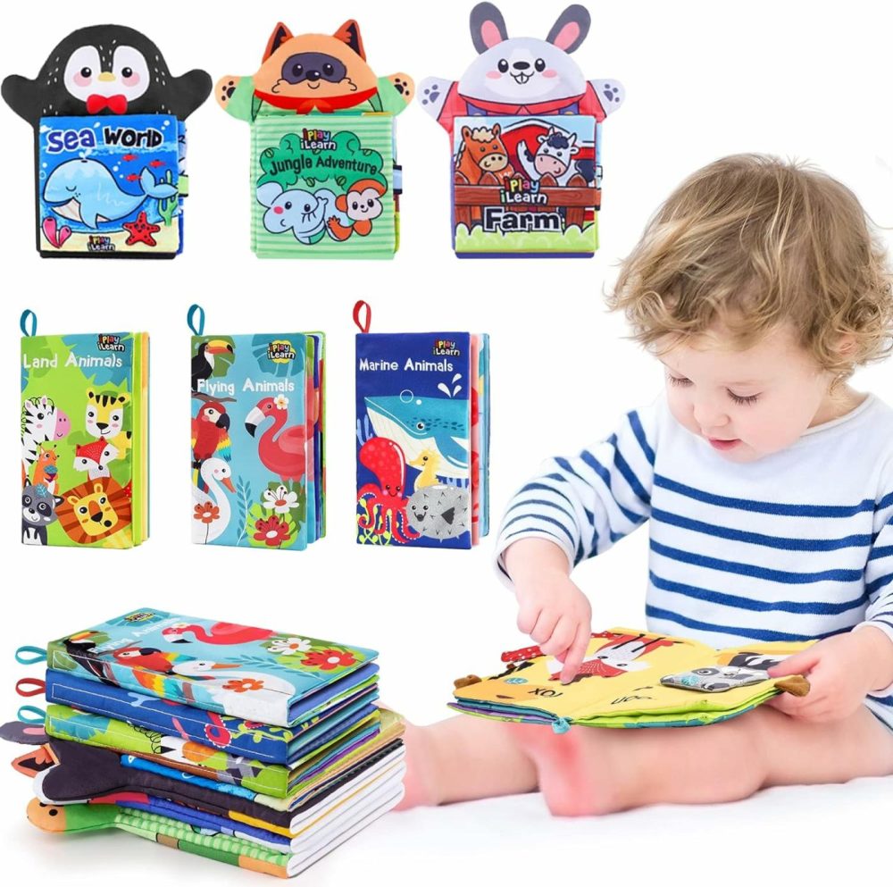 Soft Baby Books For 1 Year Old  Babies Cloth Animal Book 6-12 Month  Infant Touch Feel Fabric Crinkle Book  Toddler Carseat Crib Bedtime Toy  Newborn Gift 7 8 9 18M 2 3 Yr Kid Boy Girl  |  Car Seat & Stroller Toys All Toys Car Seat & Stroller Toys