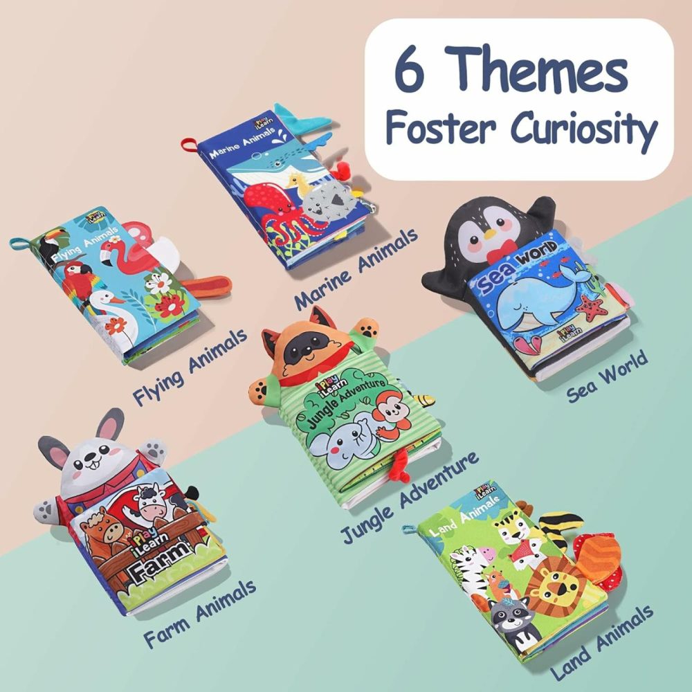 Soft Baby Books For 1 Year Old  Babies Cloth Animal Book 6-12 Month  Infant Touch Feel Fabric Crinkle Book  Toddler Carseat Crib Bedtime Toy  Newborn Gift 7 8 9 18M 2 3 Yr Kid Boy Girl  |  Car Seat & Stroller Toys All Toys Car Seat & Stroller Toys