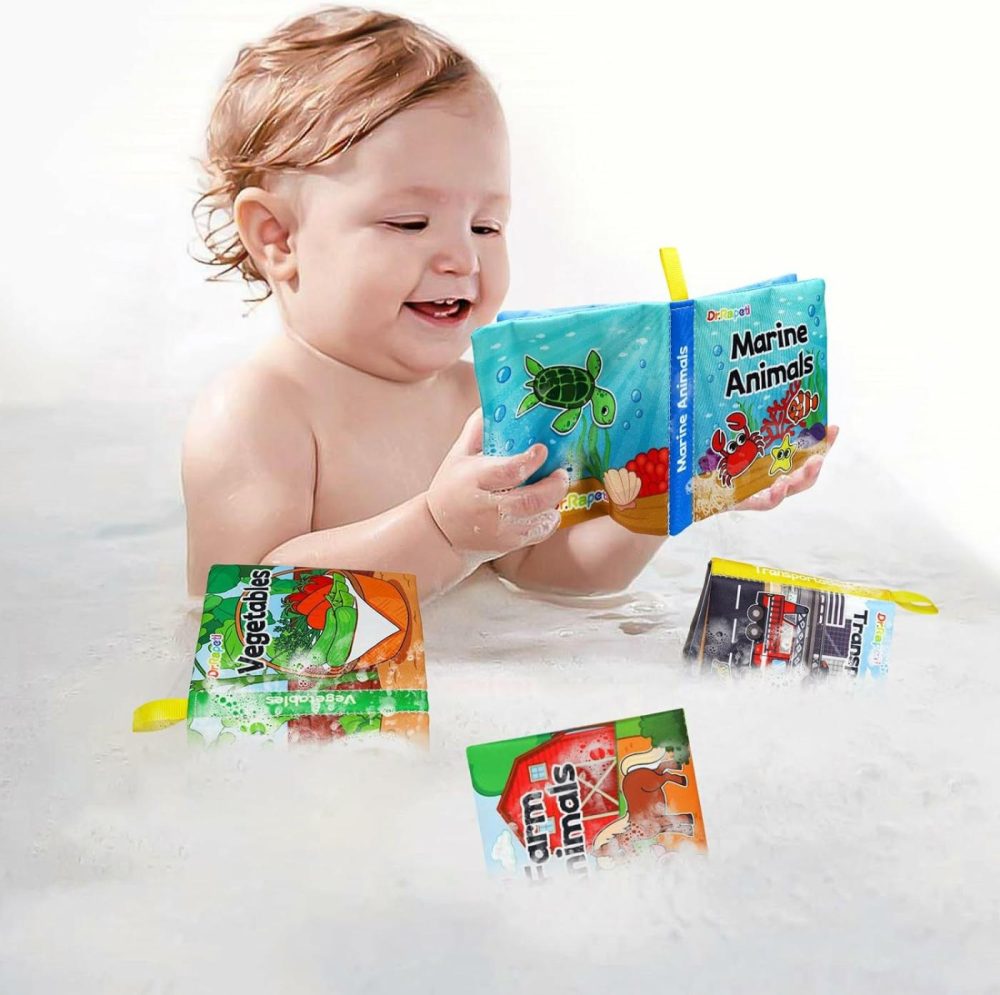 Soft Cloth Books Baby Books Bath Books 8-Pack For Baby Infant Toddler Kid Crinkle Washable Chewable Non-Toxic Early Educational Preschool Learning Giftable  |  Bath Toys All Toys Bath Toys