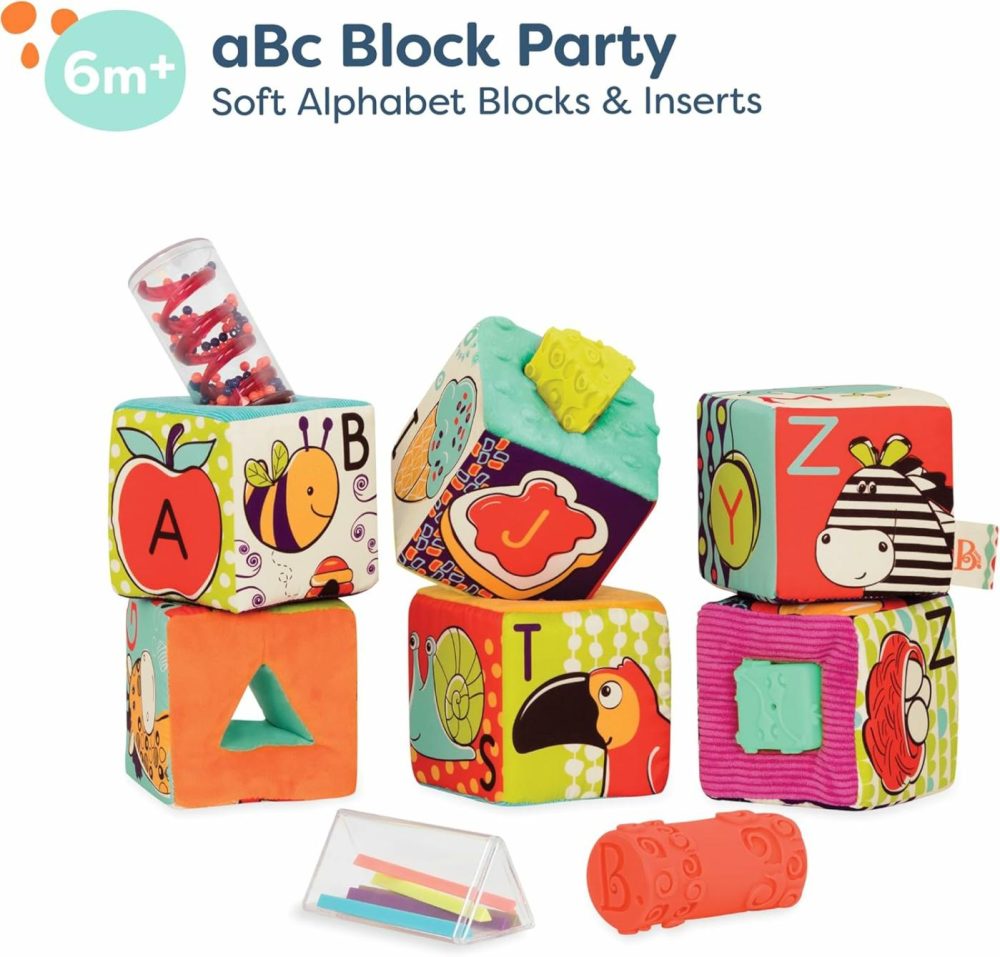 Soft Fabric Building Blocks For Toddlers – Educational Alphabet Blocks With Textured Shapes – Stack & Play Abc Blocks For 6 Months+  |  Sorting & Stacking Toys All Toys Sorting & Stacking Toys