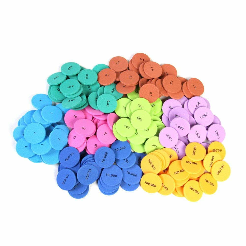 Soft Foam Place Value Disks 8 Values  Counting Chips For Kids  Math Counters Kindergarten  Math Teacher Supplies  Base 10 Math Manipulatives For Elementary School (Pack Of 200)  |  Early Childhood Education Materials All Toys Early Childhood Education Materials