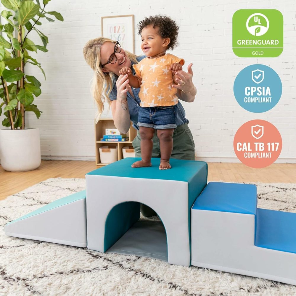 Softzone Single Tunnel Climber  Toddler Playset  Contemporary  3-Piece  |  Indoor Climbers & Play Structures All Toys Contemporary