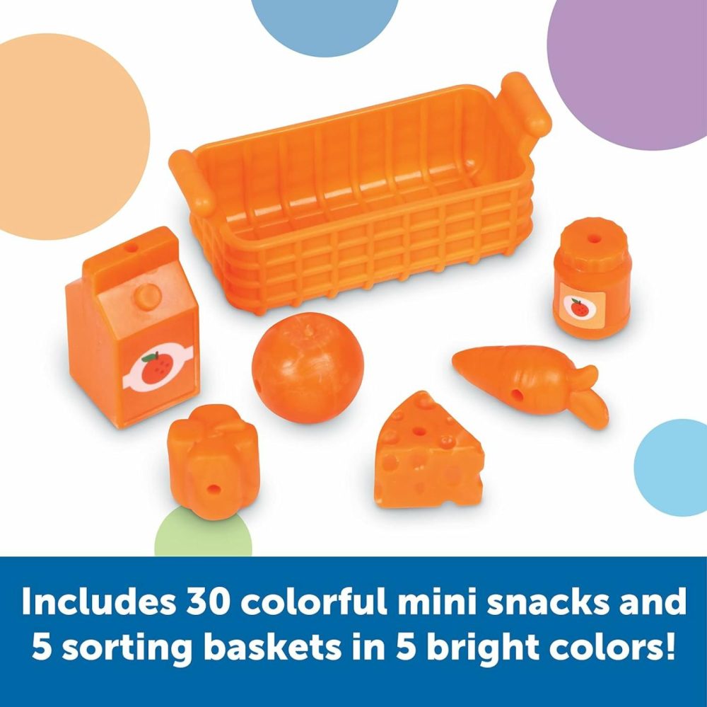 Sorting Snacks Mini Fridge ,51 Pieces  Ages 3+  Toddler Toys  Educational Toys  Snack Toys,Plastic Food Toys,Kids Kitchen Accessories  |  Sorting & Stacking Toys All Toys Sorting & Stacking Toys