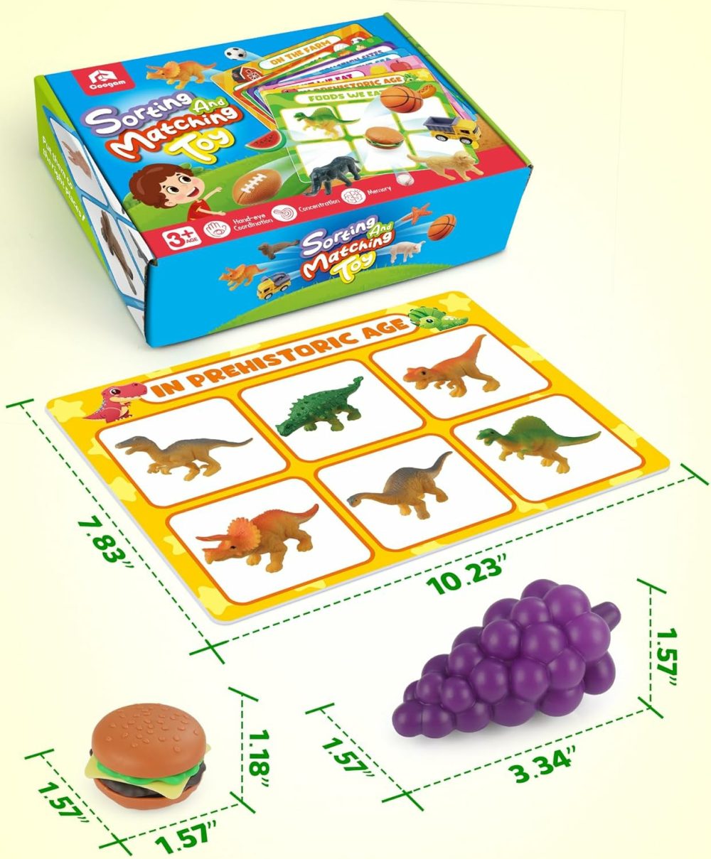 Sorting Toy For Toddlers  Animals Dinosaurs Fruits Vehicles Foods Fishes Balls Farm Playset  Fine Motor Montessori Game Preschool Educational Learning Gift For 2 3 4 Year Old  |  Sorting & Stacking Toys All Toys Sorting & Stacking Toys