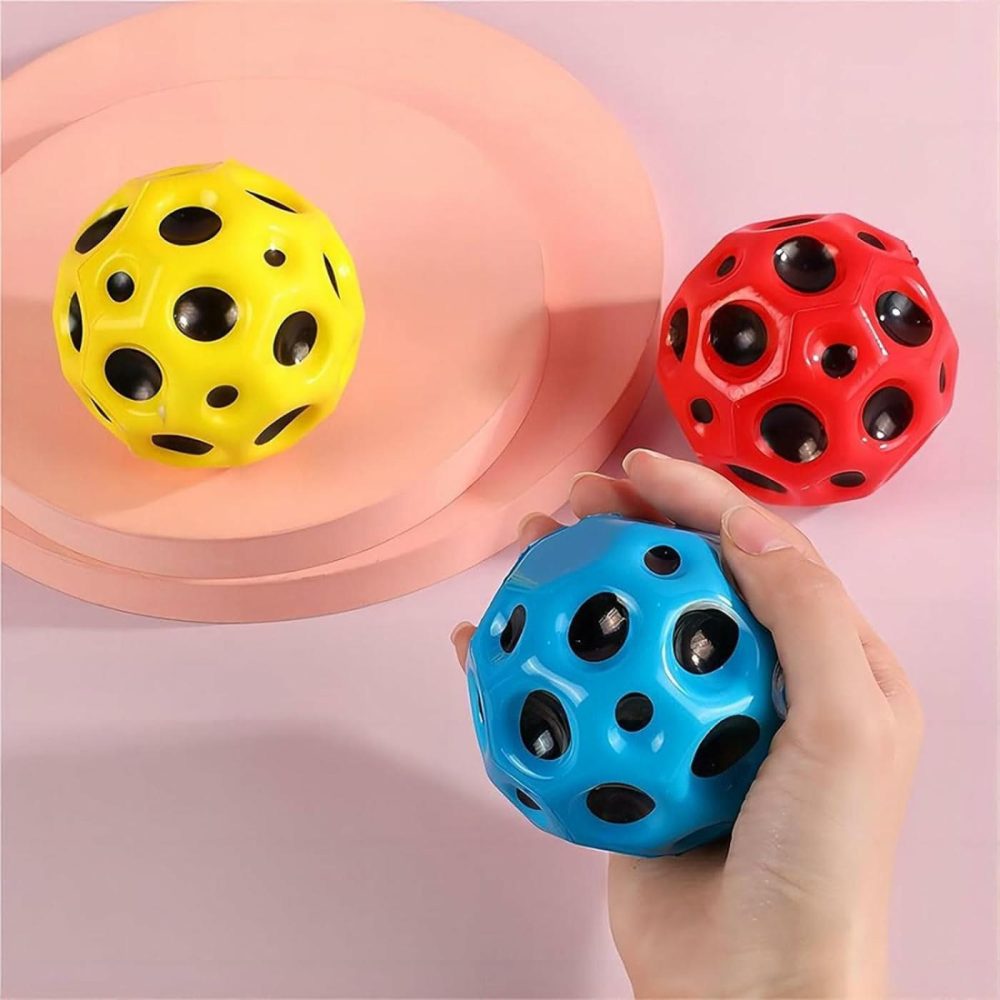 Space Balls Extreme High Bouncing Ball Meteor Space Ball,Rubber Bounce Ball Sensory Ball,Cool Tiktok Pop Bouncing Training Ball For Indoor Outdoor Play,Easy To Grip & Catch  |  Balls All Toys 2PCS