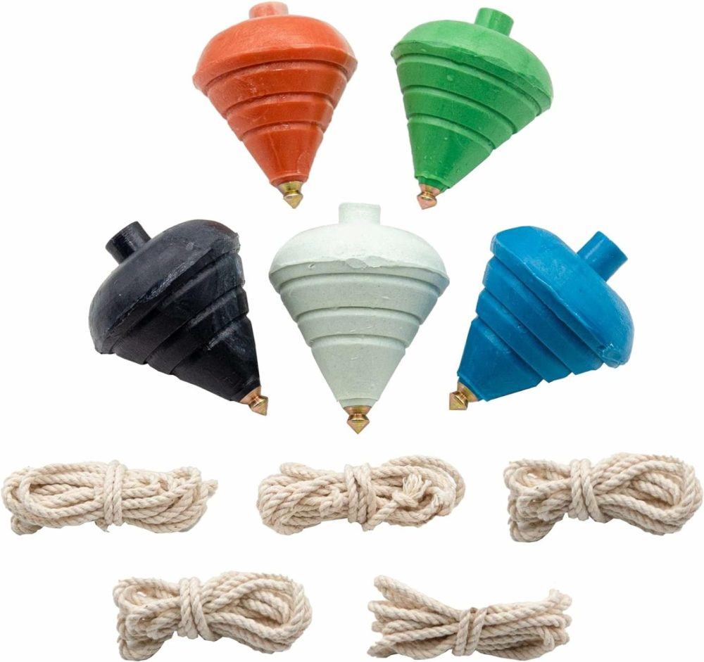 Spinning Top Trompo – 5 -Pack Carved Spinning Tops – Sturdy Steel Point For Enhanced Stability – Exquisite Craftsmanship – Ideal For Beginners And Intermediates – Trompos De Mexico (Colors May Vary).  |  Spinning Tops All Toys Spinning Tops