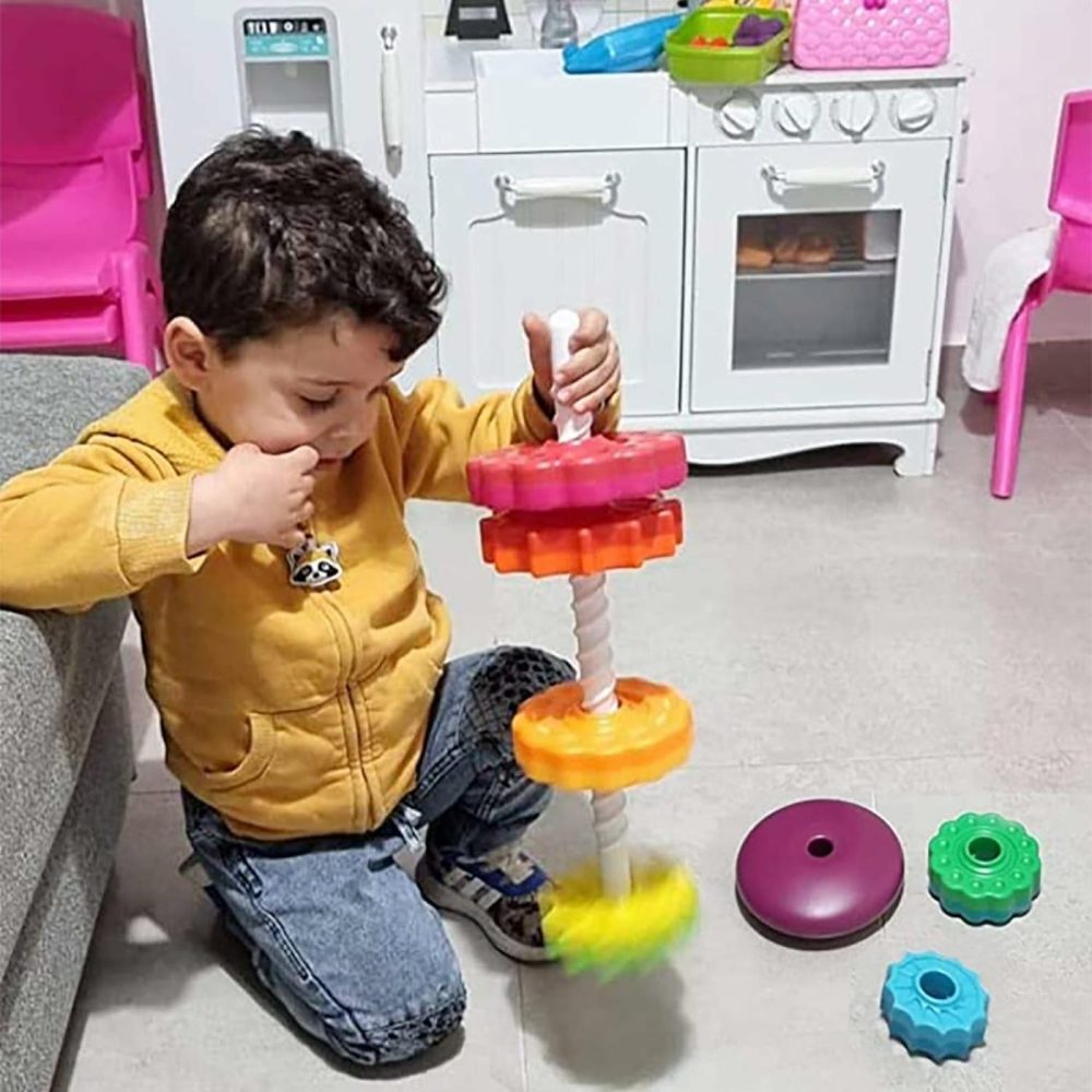 Spinning Toy – Premium Stacking Toy For Kids – Strong Abs Plastic – Rainbow Spinning Wheel Toy – Fun And Engaging Brain Development Toys For Kids  |  Sorting & Stacking Toys All Toys Sorting & Stacking Toys