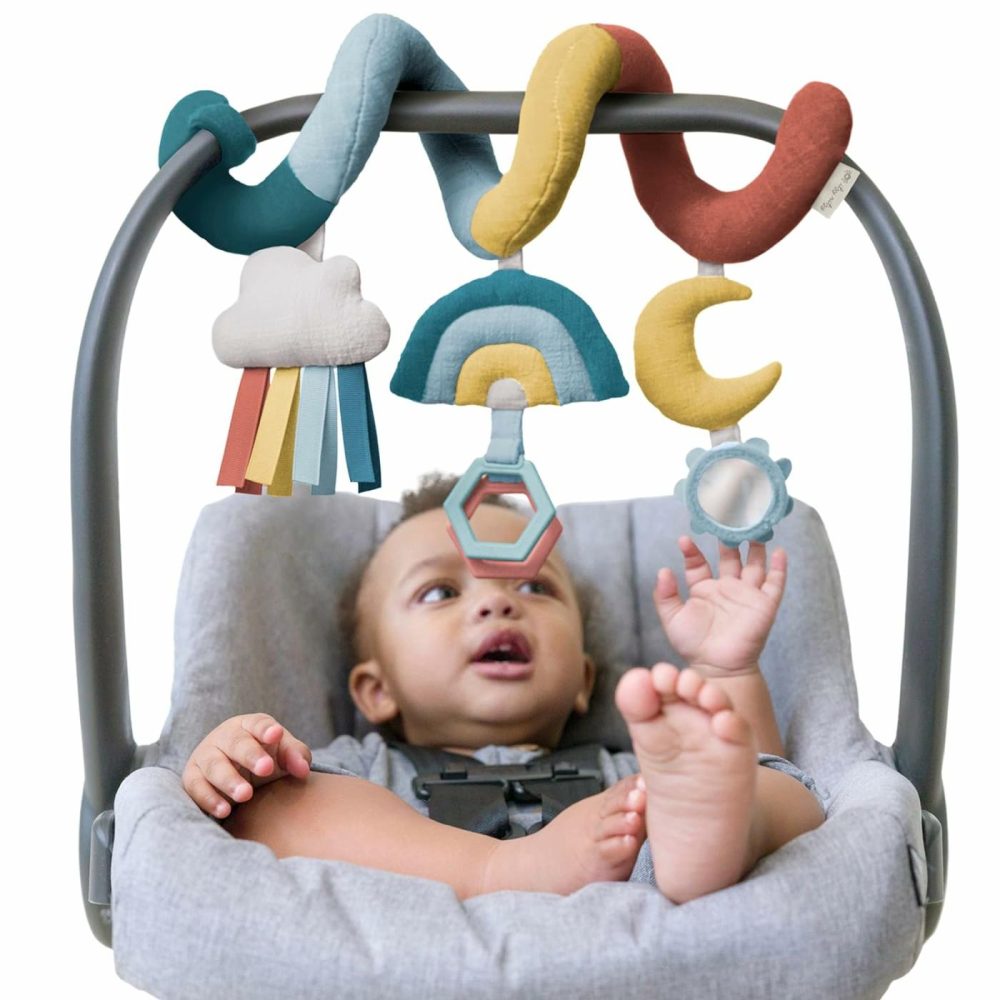 Spiral Car Seat & Stroller Activity Toy – Stroller & Car Seat Toys For Ages 0 Months And Up – Hanging Toys Include Clinking Rings  Mirror And Textured Ribbons (Rainbow)  |  Car Seat & Stroller Toys All Toys Car Seat & Stroller Toys