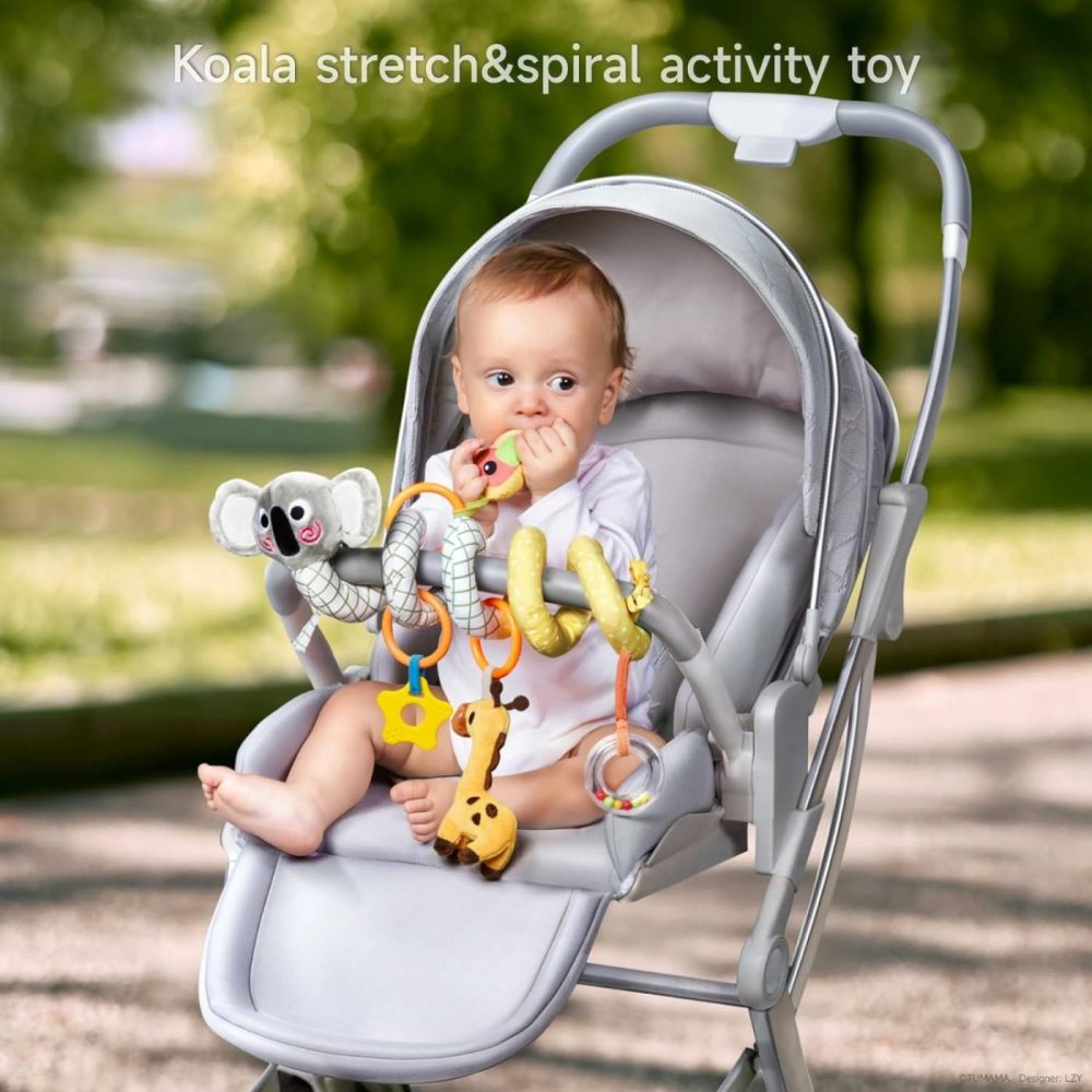 Spiral Car Seat Toys Baby Toys For 0 3 6 9 12 Months  Infant Stroller Toy Newborn Hanging Toys With Rattle  Teether  |  Car Seat & Stroller Toys All Toys Car Seat & Stroller Toys