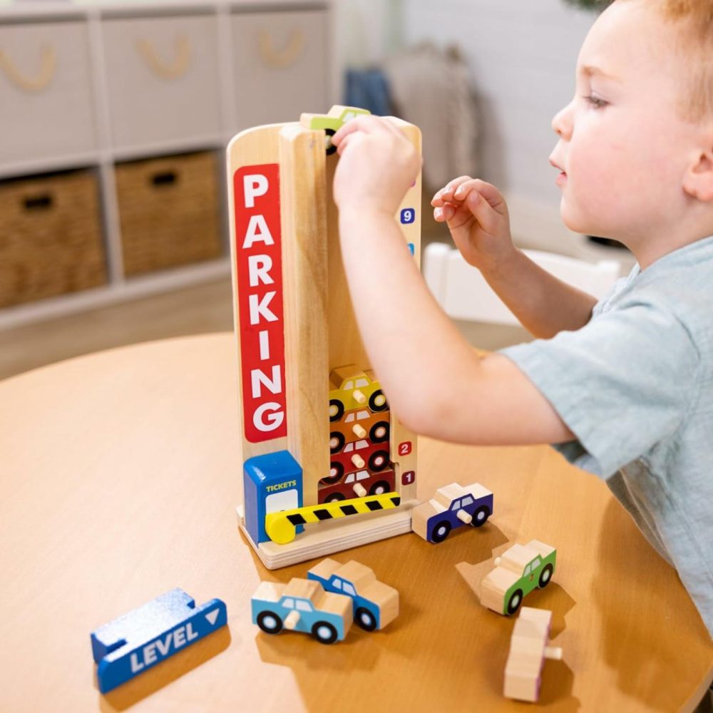 Stack & Count Wooden Parking Garage With 10 Cars  |  Sorting & Stacking Toys All Toys Sorting & Stacking Toys