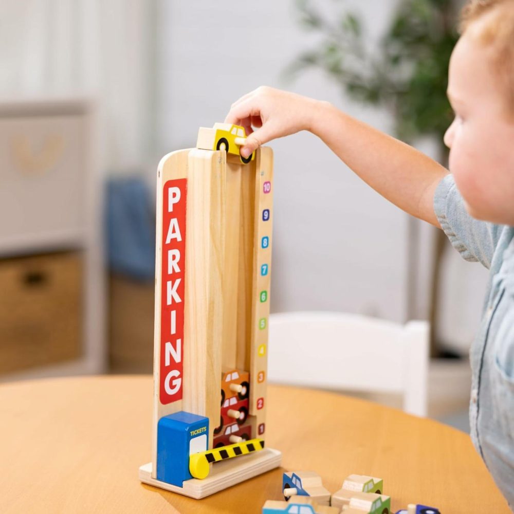 Stack & Count Wooden Parking Garage With 10 Cars  |  Sorting & Stacking Toys All Toys Sorting & Stacking Toys