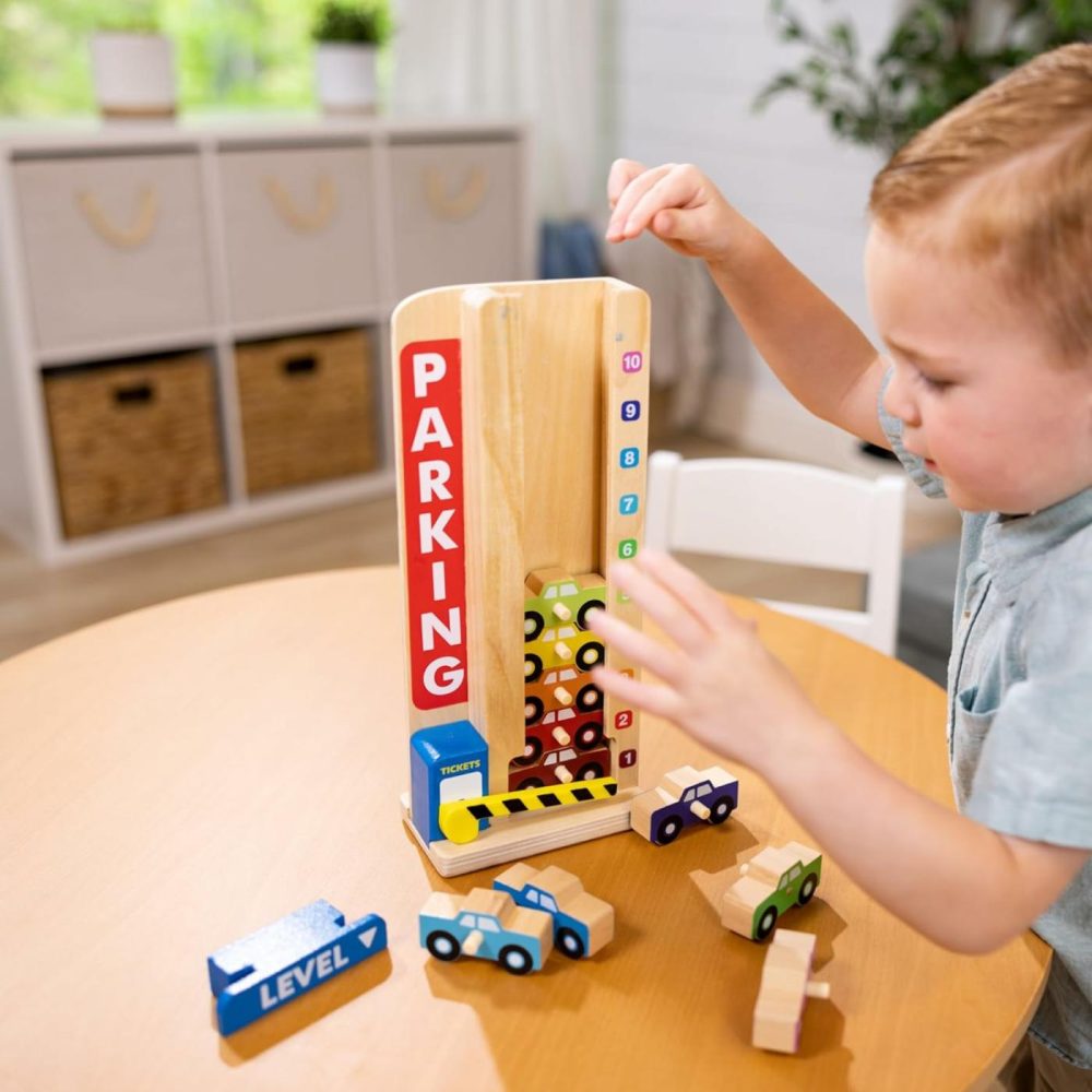 Stack & Count Wooden Parking Garage With 10 Cars  |  Sorting & Stacking Toys All Toys Sorting & Stacking Toys