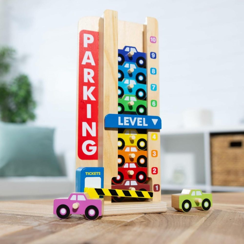 Stack & Count Wooden Parking Garage With 10 Cars  |  Sorting & Stacking Toys All Toys Sorting & Stacking Toys