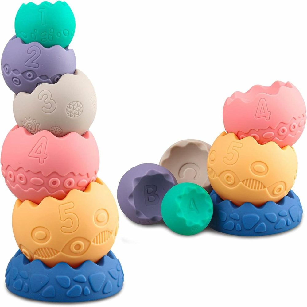 Stacking Balls Soft Toys For Babies 6 12 18 Months 1 Year Old Girls Boys – Toddlers Sensory Educational Montessori Baby Blocks – Infant Newborn Developmental Teething Learning Stacker Cups  |  Sorting & Stacking Toys All Toys Sorting & Stacking Toys