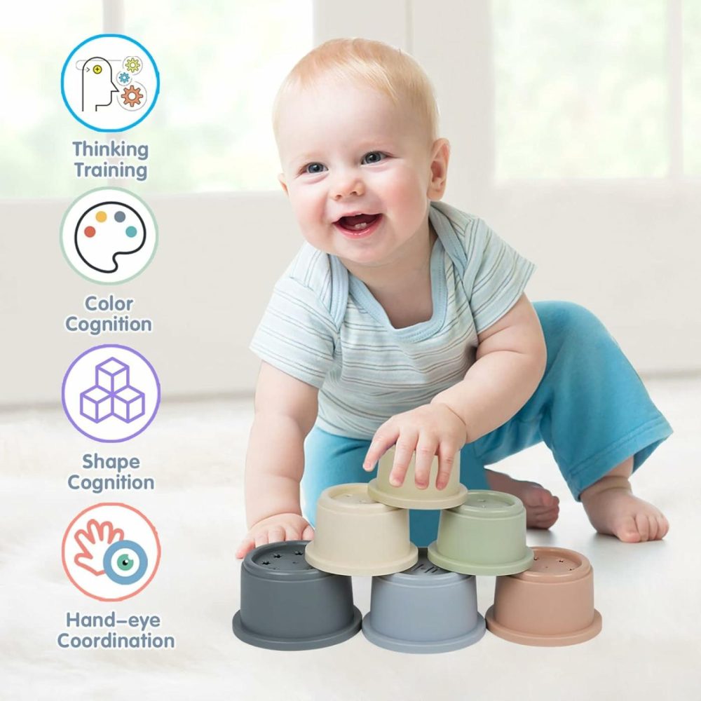 Stacking Cups Baby Toy 6-12 Months  Toddler Nesting Cups Set For Boys And Girls  8Pcs Stackable Bath Toy  Montessori Educational Gift For 1 2 3 Years Old Kids  |  Sorting & Stacking Toys All Toys Sorting & Stacking Toys