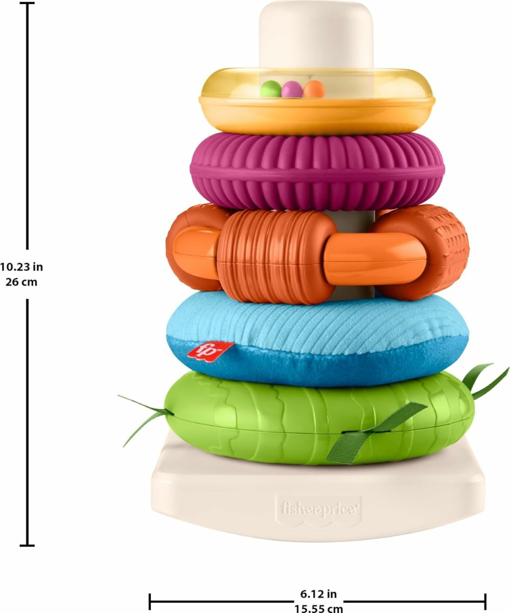 Stacking Toy Sensory Rock-A-Stack Rings With Fine Motor Activities On Roly-Poly Base For Infants Ages 6+ Months  |  Sorting & Stacking Toys All Toys Sorting & Stacking Toys