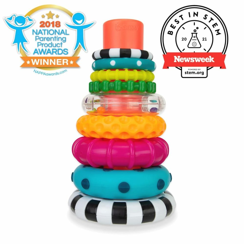 Stacks Of Circles Stacking Ring Stem Learning Toy  Age 6+ Months  Multi  9 Piece Set  |  Sorting & Stacking Toys All Toys Sorting & Stacking Toys