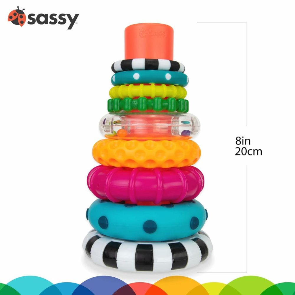 Stacks Of Circles Stacking Ring Stem Learning Toy  Age 6+ Months  Multi  9 Piece Set  |  Sorting & Stacking Toys All Toys Sorting & Stacking Toys