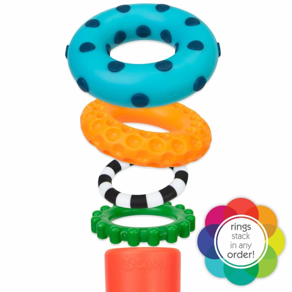 Stacks Of Circles Stacking Ring Stem Learning Toy  Age 6+ Months  Multi  9 Piece Set  |  Sorting & Stacking Toys All Toys Sorting & Stacking Toys