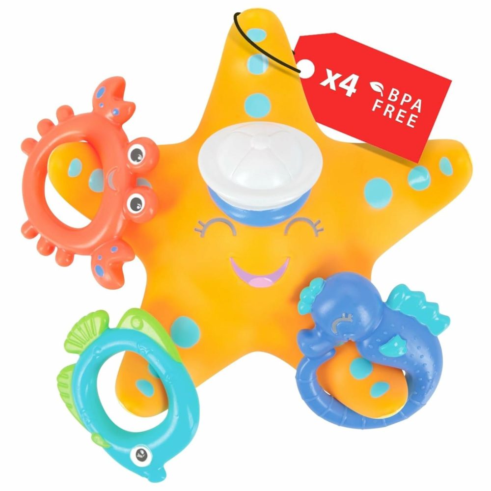 Starfish Ring Toss Bath Toy  Includes 3 Toss Rings (Crabfish  Tropical Fish And Seahorse)  |  Bath Toys All Toys Bath Toys