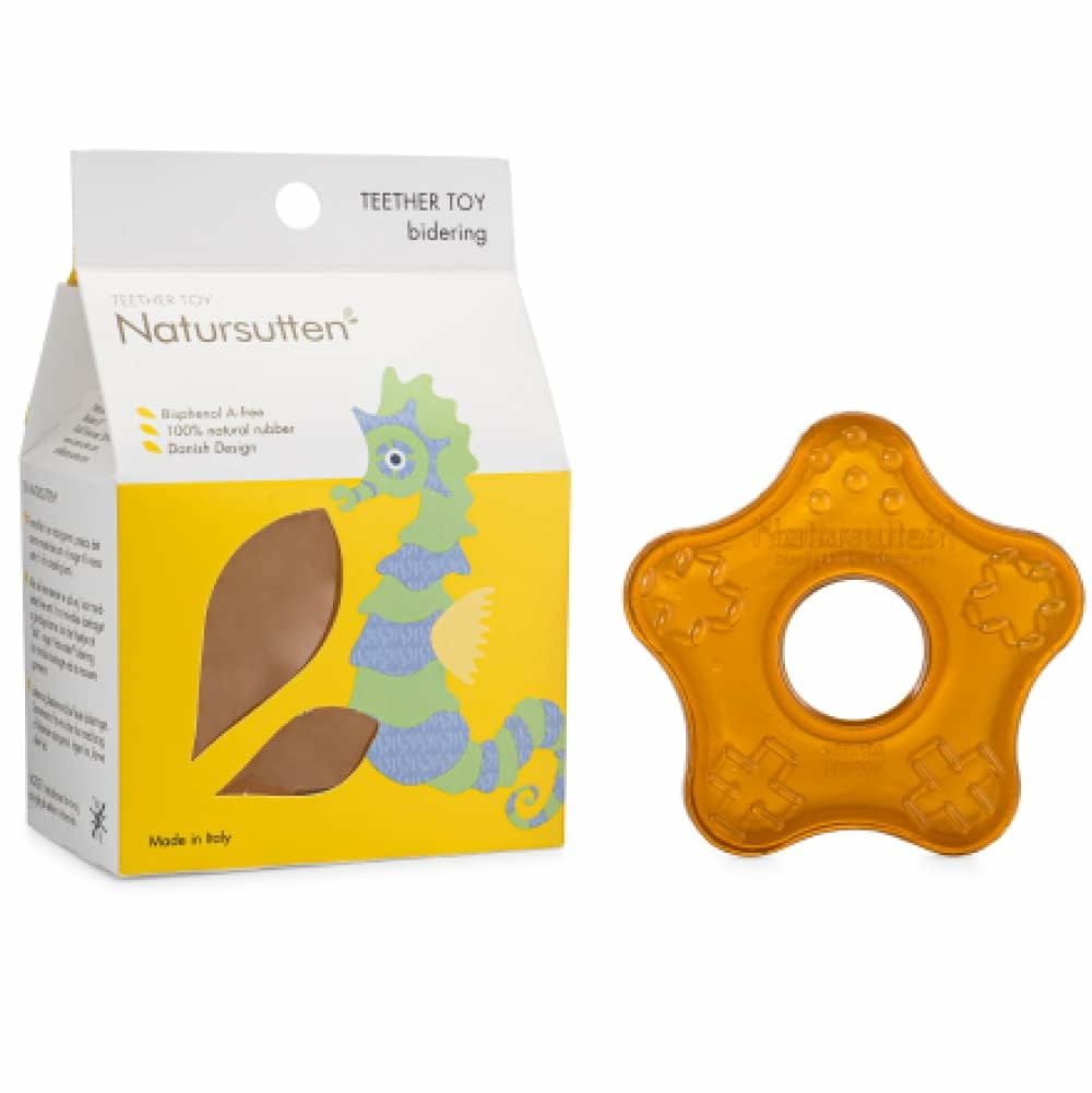 Starfish Teether – Baby Teething Toys – Eco-Friendly Natural Rubber  Pvc & 100% Bpa-Free – Danish Design Baby Toys – Made In Italy Yellow  |  Teethers All Toys Teethers