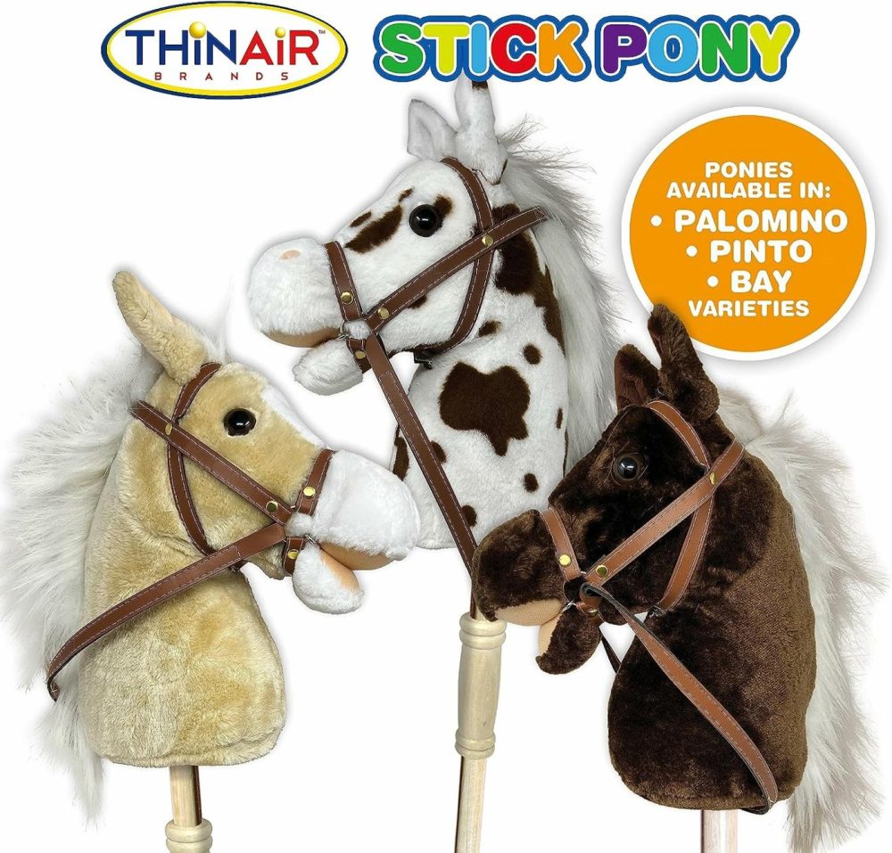 Stick Horse | Plush Handcrafted Hobby Horse | Stick Pony Provides Fun Pretend Play For Toddlers & Preschoolers | Handsewn  Wood  Sound Effects | Pinto Style  |  Stick Horses All Toys Stick Horses