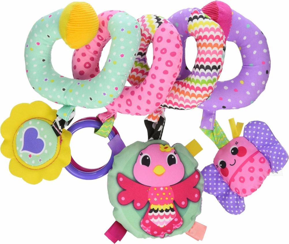 Stretch & Spiral Activity Toy – Textured Play Activity Toy For Sensory Exploration And Engagement  Ages 0 And Up  Pink Farm  1 Count (Pack Of 1)  |  Car Seat & Stroller Toys All Toys Car Seat & Stroller Toys