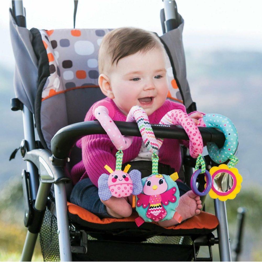 Stretch & Spiral Activity Toy – Textured Play Activity Toy For Sensory Exploration And Engagement  Ages 0 And Up  Pink Farm  1 Count (Pack Of 1)  |  Car Seat & Stroller Toys All Toys Car Seat & Stroller Toys