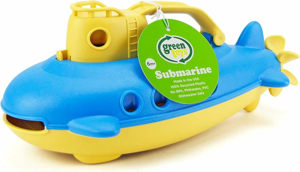 Submarine In Yellow & Blue – Bpa Free  Phthalate Free  Bath Toy With Spinning Rear Propeller. Safe Toys For Toddlers  Babies  |  Bath Toys All Toys Bath Toys