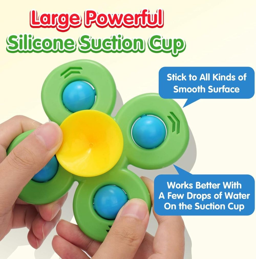 Suction Cup Spinner Toy For Baby – 11 Pcs Window Toys For Toddlers 1-3 Year Old  Airplane Car Travel Baby Spinning Toys For Babies  Suction Bath Toys For 1-2 Year Old  |  Bath Toys All Toys Bath Toys