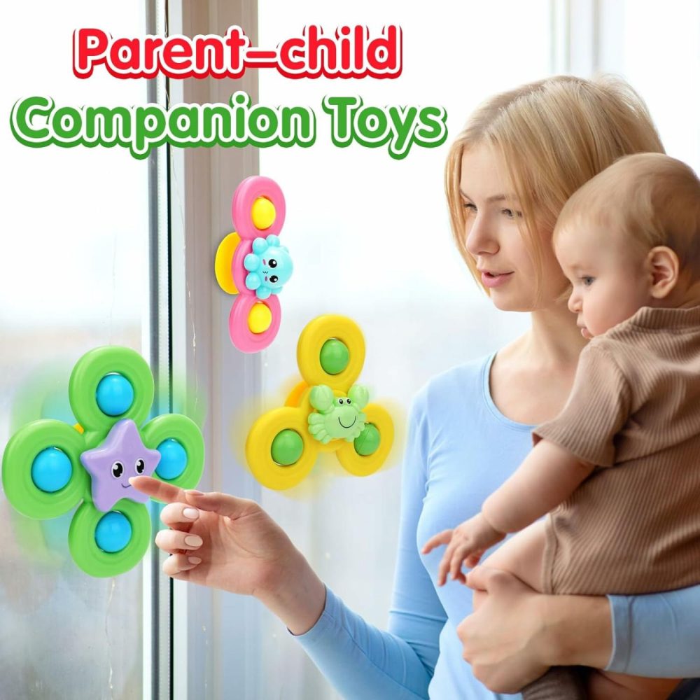 Suction Cup Spinner Toy For Baby – 11 Pcs Window Toys For Toddlers 1-3 Year Old  Airplane Car Travel Baby Spinning Toys For Babies  Suction Bath Toys For 1-2 Year Old  |  Bath Toys All Toys Bath Toys