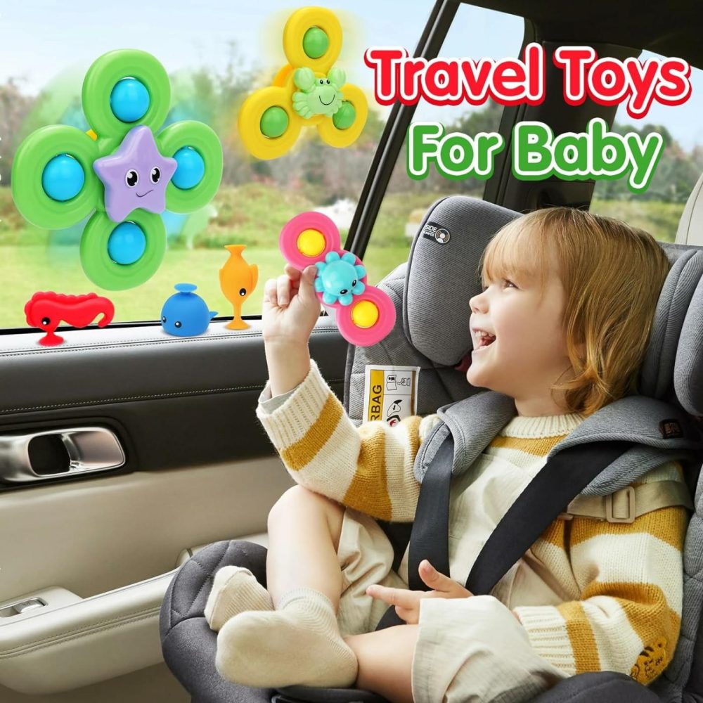 Suction Cup Spinner Toy For Baby – 11 Pcs Window Toys For Toddlers 1-3 Year Old  Airplane Car Travel Baby Spinning Toys For Babies  Suction Bath Toys For 1-2 Year Old  |  Bath Toys All Toys Bath Toys