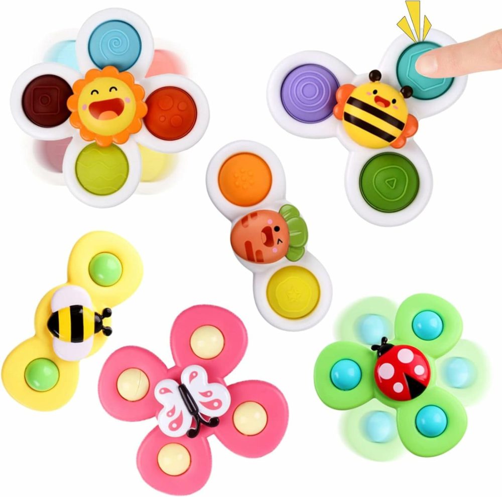 Suction Cup Spinner Toy For Baby – Suction Cup Fidget Spinner Toys Bath Toys Window Spinning Top Baby Toys 12-18 Months Christmas Birthday Gifts For 1 2 3 Boys Girls Sensory Toys For Toddlers 1-3  |  Bath Toys All Toys Bath Toys