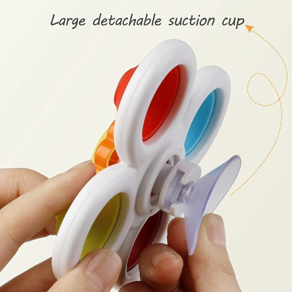 Suction Cup Spinner Toys: 3Pcs Kids Spinning Top Toys Baby Dimple Toy Sensory Toys Fidget Spinners Suction Cup Babies Bath Toys Gift Toys For Toddlers (3 Pcs)  |  Spinning Tops All Toys Spinning Tops