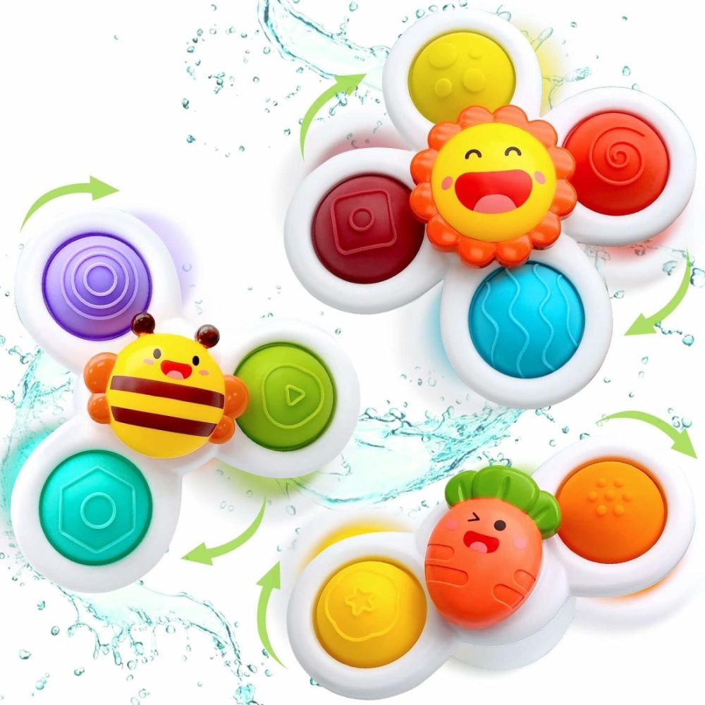 Suction Cup Spinner Toys For Baby  Sensory Toys Learning Toys For Toddlers 1-3  Baby Bath Toys For Babies 12-18 Months  1 2 3 Year Old Girl Boy Gifts Idea (3 Pcs)  |  Bath Toys All Toys Bath Toys