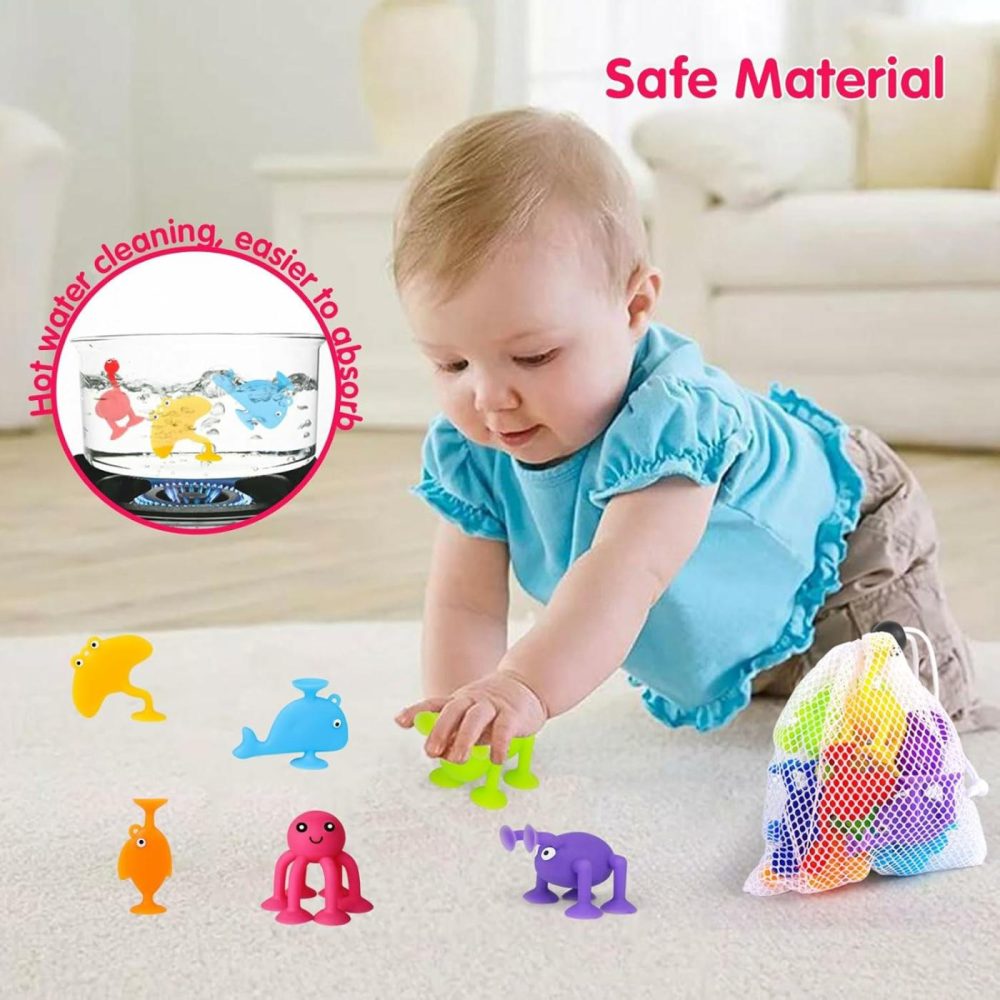 Suction Toy  Kids Bath Toy For Baby Aged 3 4 5 Years Old  10Pcs Animal Bath Sucker Toys For Toddler  Window Shower Toy With Mesh Bag Storage  Montessori Gift For Boys And Girls Age 6-8  |  Bath Toys All Toys Bath Toys