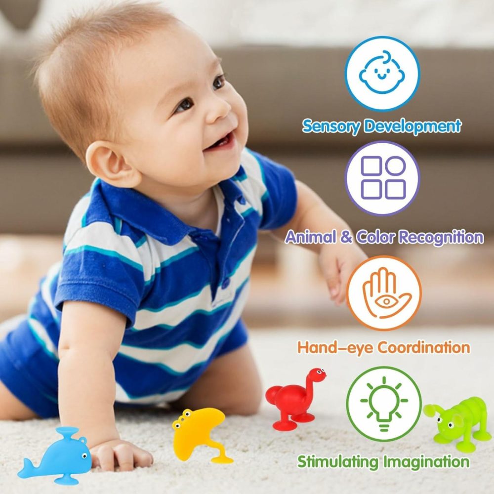 Suction Toy  Kids Bath Toy For Baby Aged 3 4 5 Years Old  10Pcs Animal Bath Sucker Toys For Toddler  Window Shower Toy With Mesh Bag Storage  Montessori Gift For Boys And Girls Age 6-8  |  Bath Toys All Toys Bath Toys