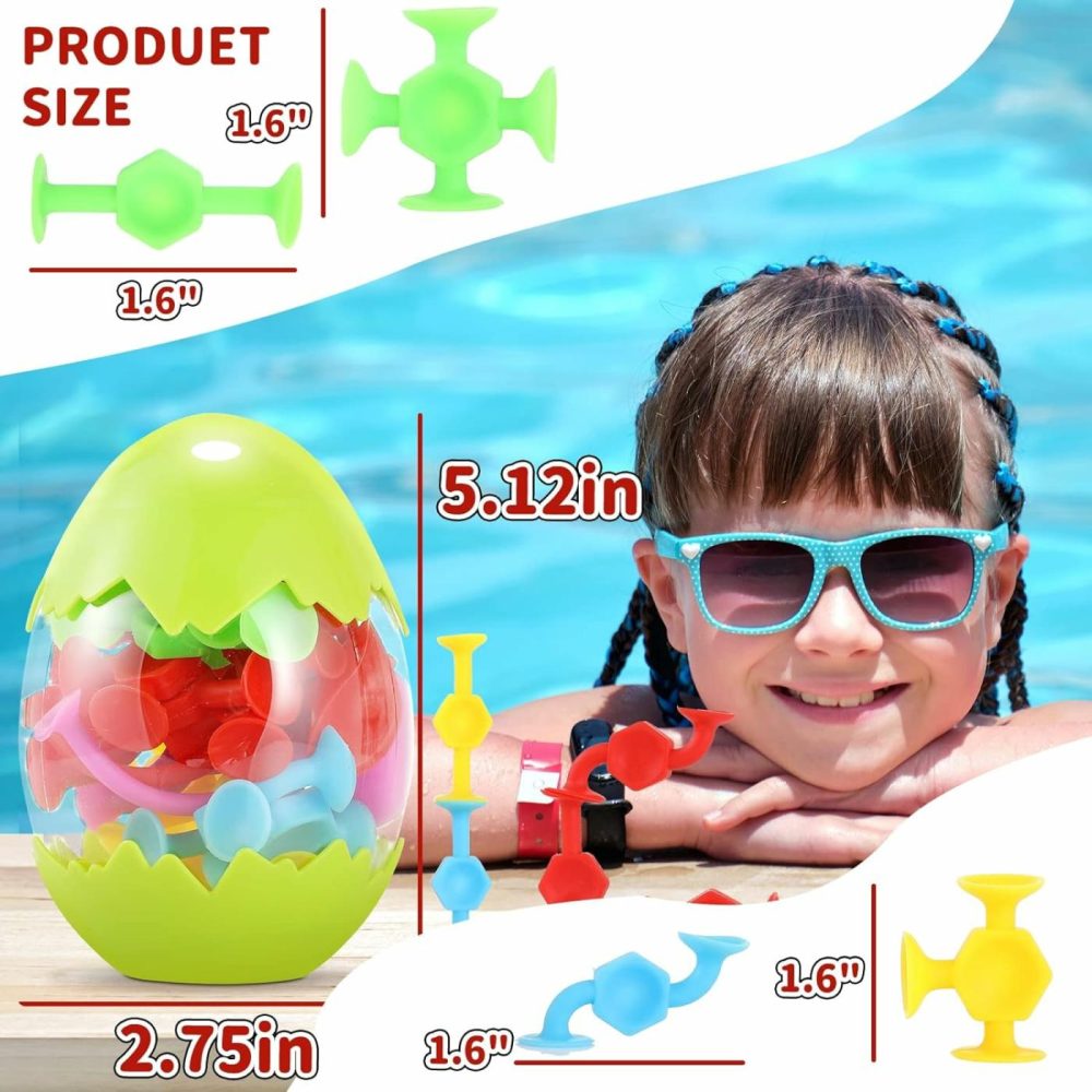 Suction Toys Bath Toy Set – 24 Pcs Slicone Sucker Toys For Kids  Window Toys With Storage  Good For Autism/Add/Adhd.  |  Bath Toys All Toys Bath Toys