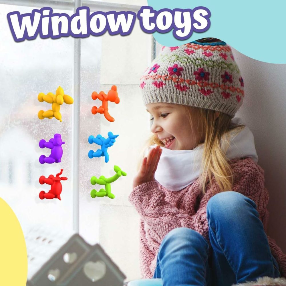 Suction Toys – Bath Toys For Kids Ages 3-8 ，Trave Toys For Toddlers 3 4 5 6 7 8 Years Old – Birthday Chtistmas Gifts – Suction Cup Sensory Window Toys (6Pcs)  |  Bath Toys All Toys Bath Toys