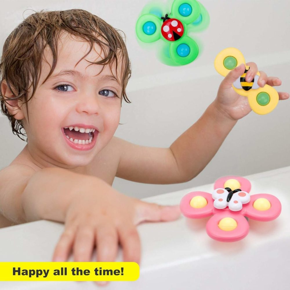 Suction Toys For Baby  3Pc Baby Bath Toys With Rotation Suction Cup For Baby Dining Table/Bathing/Travelling  |  Bath Toys All Toys Bath Toys