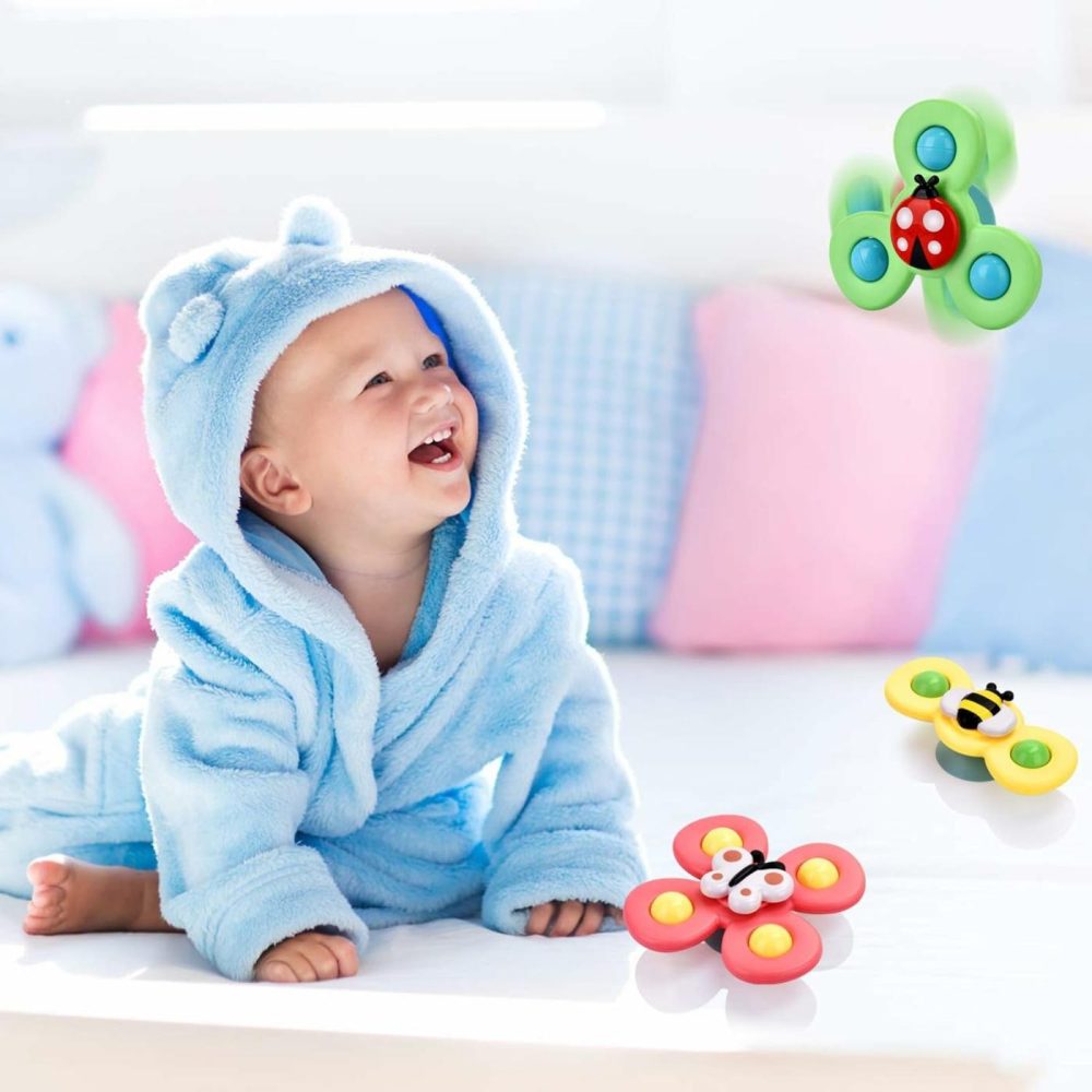 Suction Toys For Baby  3Pc Baby Bath Toys With Rotation Suction Cup For Baby Dining Table/Bathing/Travelling  |  Bath Toys All Toys Bath Toys