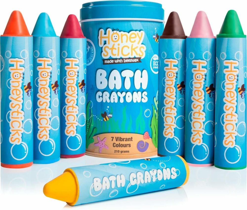 Super Jumbo Bath Crayons Non Toxic (7 Pack) For Toddlers 1-3 And Kids 4-8  Natural Beeswax Crayons  Food-Grade Colors  Fragrance Free  Non Irritating  Bath Toys For Bathtub  Shower  Gift  |  Bath Toys All Toys Bath Toys