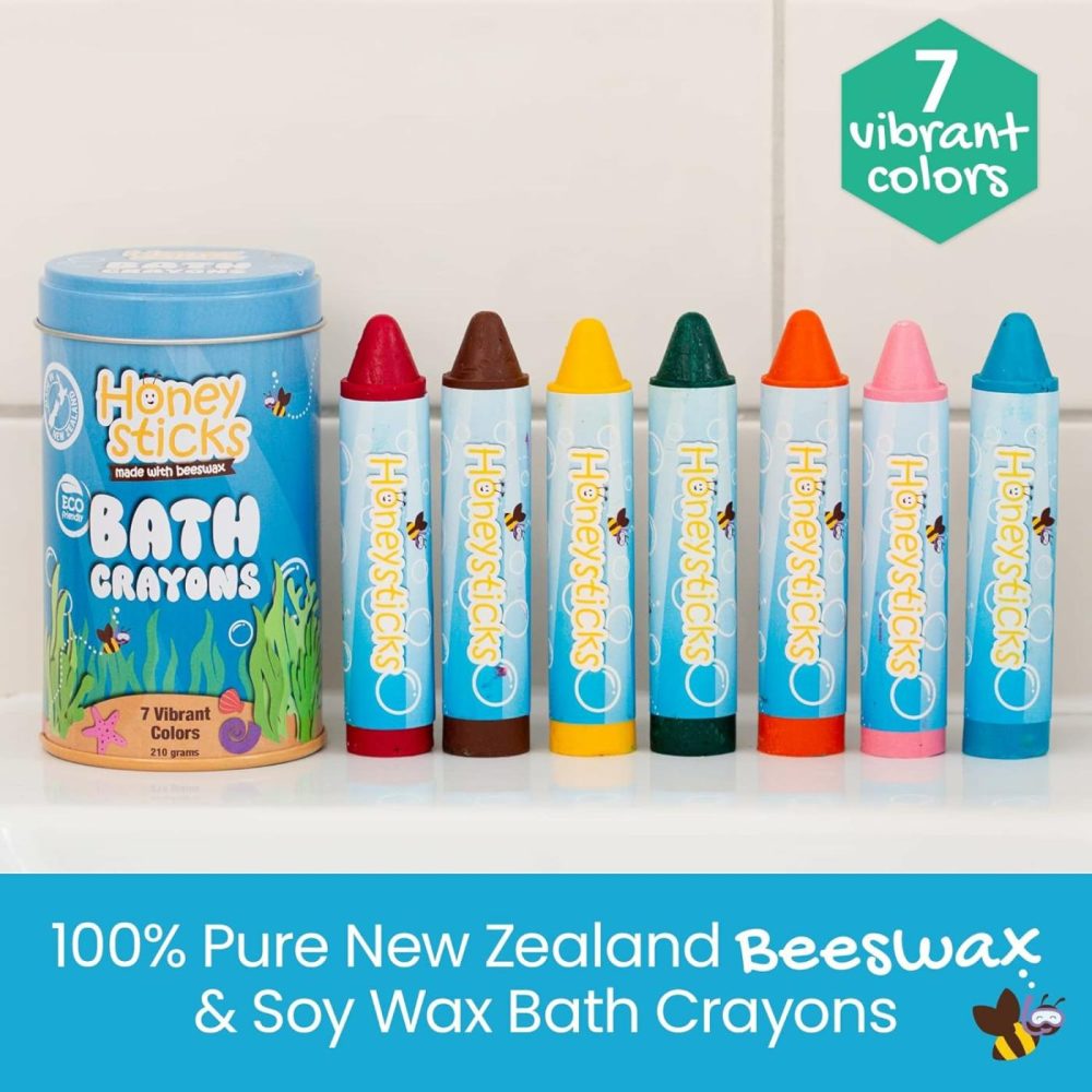 Super Jumbo Bath Crayons Non Toxic (7 Pack) For Toddlers 1-3 And Kids 4-8  Natural Beeswax Crayons  Food-Grade Colors  Fragrance Free  Non Irritating  Bath Toys For Bathtub  Shower  Gift  |  Bath Toys All Toys Bath Toys