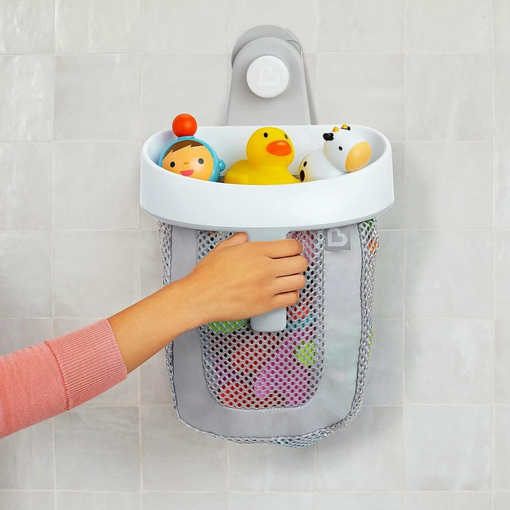 Super Scoop Hanging Bath Toy Storage With Quick Drying Mesh  Grey  |  Bath Toys All Toys Bath Toys