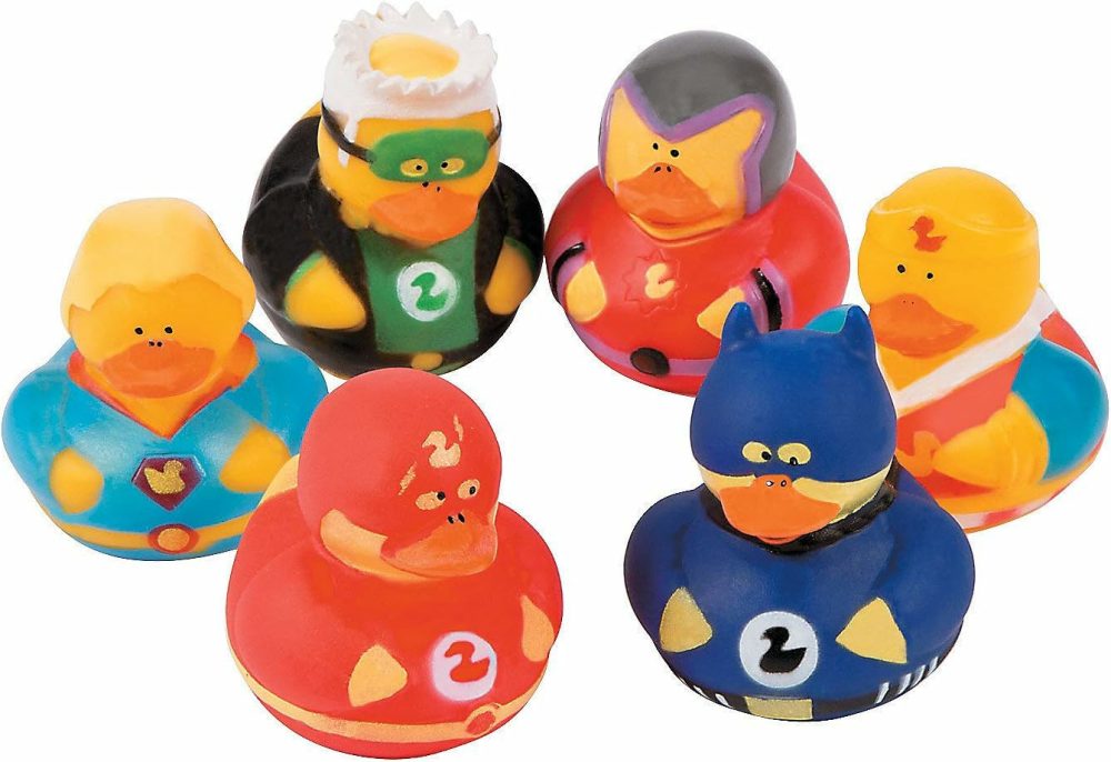 Superhero Rubber Duckies (1 Dz) Superhero Themed Party Favors  Character Toys  Rubber Duckies  |  Bath Toys All Toys Bath Toys